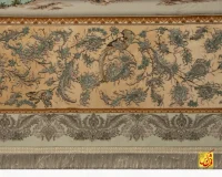 فرش ابریشم ماشینی A1110 آبی کرم - Image 5