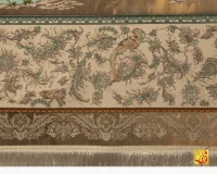 فرش ابریشم ماشینی A1115 نسکافه‌ای کرم - Image 5
