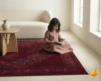 فرش وینتیج 202 لاکی سرمه‌ای