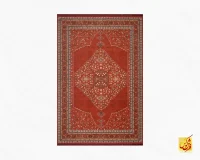 فرش ابریشم ماشینی C1099 لاکی - Image 2