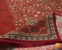 فرش ابریشم ماشینی C1099 لاکی - Image 3