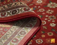 فرش ابریشم ماشینی C1099 لاکی - Image 4