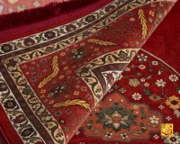 فرش ابریشم ماشینی C1099 لاکی - Image 5