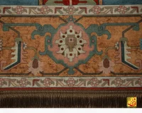 فرش ابریشم ماشینی C1108 آجری آبی - Image 5
