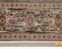 فرش وینتیج 17102 آبی حاشیه ذغالی - Image 6