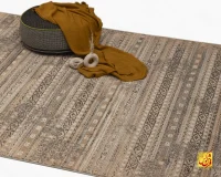 فرش وینتیج 9382 نسکافه‌ای طوسی