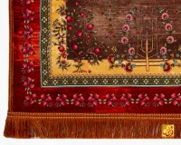 فرش ابریشم ماشینی T1059 لاکی نخودی - تصویر 6