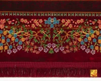 فرش ابریشم ماشینی T1116 لاکی - Image 5