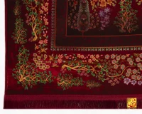 فرش ابریشم ماشینی T1116 لاکی - Image 6