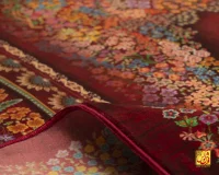 فرش ابریشم ماشینی T1116 لاکی - Image 7