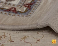 فرش وینتیج vin38 کرم نسکافه‌ای حاشیه سبز - Image 10