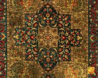 فرش ابریشم ماشینی 202740 سبز - Image 3