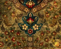 فرش ابریشم ماشینی 202740 سبز - Image 4