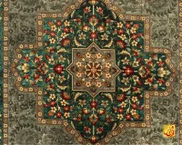 فرش ابریشم ماشینی 202743 سبز آبی - Image 3
