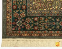 فرش ابریشم ماشینی 202743 سبز آبی - Image 6