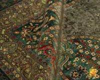 فرش ابریشم ماشینی 202743 سبز آبی - Image 8