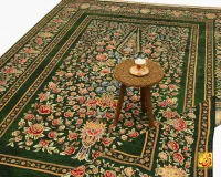 فرش ابریشم ماشینی 202751 سبز