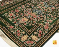 فرش ابریشم ماشینی 202751 سبز - تصویر 7