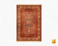 فرش ابریشم ماشینی 202754 لاکی - Image 2