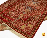 فرش ابریشم ماشینی 202754 لاکی - Image 7