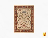فرش وینتیج 4040 کرم حاشیه لاکی - Image 2