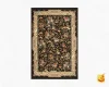 فرش ابریشم ماشینی A1050 مشکی - تصویر 2