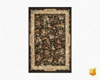 فرش ابریشم ماشینی A1050 مشکی - Image 2