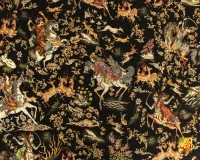 فرش ابریشم ماشینی A1050 مشکی - Image 3