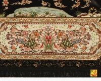 فرش ابریشم ماشینی A1050 مشکی - Image 5