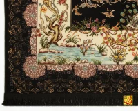 فرش ابریشم ماشینی A1050 مشکی - Image 6