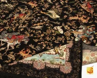 فرش ابریشم ماشینی A1050 مشکی - Image 7