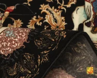 فرش ابریشم ماشینی A1050 مشکی - Image 8