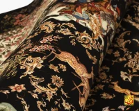 فرش ابریشم ماشینی A1050 مشکی - Image 9