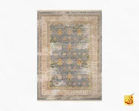 فرش وینتیج 60253 آبی کرم - Image 2