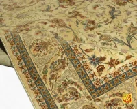 فرش ابریشم ماشینی A1135 کرم - Image 5