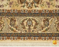 فرش ابریشم ماشینی A1135 کرم - Image 7