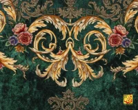 فرش ابریشم ماشینی D1044 سبز کرم - Image 5