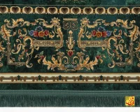 فرش ابریشم ماشینی D1044 سبز کرم - Image 8