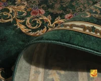 فرش ابریشم ماشینی D1044 سبز کرم - Image 6