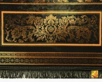 فرش ابریشم ماشینی D1060 ذغالی طلایی - Image 10