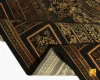فرش ابریشم ماشینی D1060 ذغالی طلایی - تصویر 7
