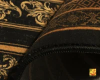 فرش ابریشم ماشینی D1060 ذغالی طلایی - Image 8