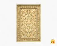 فرش ابریشم ماشینی A1135 کرم - Image 2