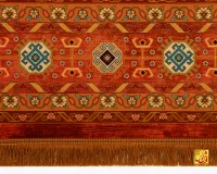 فرش ابریشم ماشینی T1051 نارنجی - تصویر 9
