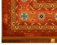 فرش ابریشم ماشینی T1051 نارنجی - تصویر 7