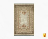 فرش ابریشم ماشینی T1061 طوسی - تصویر 2