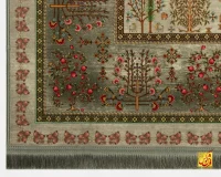 فرش ابریشم ماشینی T1061 طوسی - تصویر 8