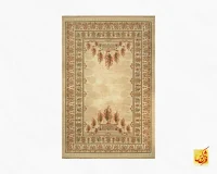 فرش ابریشم ماشینی T1063 کرم - Image 2