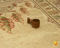 فرش ابریشم ماشینی T1063 کرم - Image 9