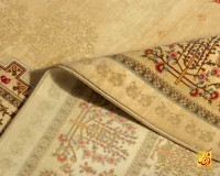 فرش ابریشم ماشینی T1063 کرم - Image 4